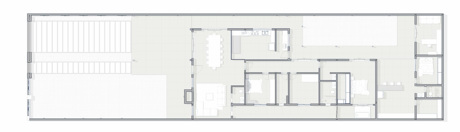 Estudo preliminar da Casa Família Brignol, desenho técnico do projeto